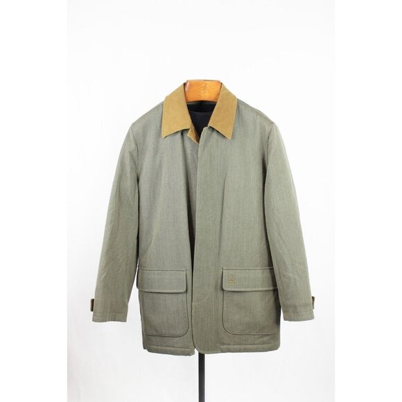 Kent & Curwen Other - Men's KENT & CURWEN Loro Pia Green Wool Quilted Barn Coat Jacket, Size M